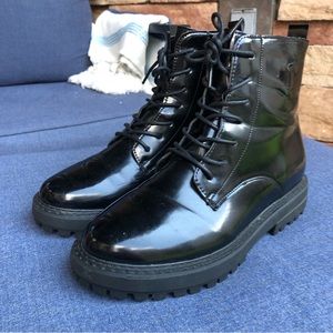 Shoe dazzle black combat boots New 8